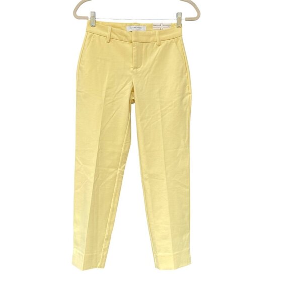NWT Liverpool Los Angeles Yellow Kelsey Stretch Twill Mid Rise Trousers 0/25 - Picture 2 of 16